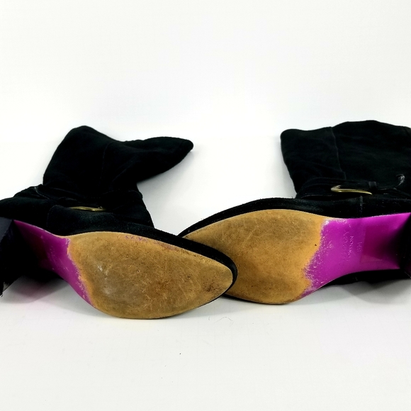 TWIGGY LONDON BLACK SUEDE HIGH HEEL BOOTS SIZE 8M - Picture 4 of 7